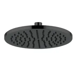 Damast Soffione rotondo Doccia serie Delfino 20T in ABS tondo Ø 200 mm anticalcare 98 fori colore nero opaco cod. 17851
