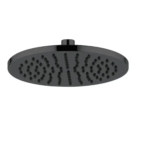 Damast Soffione rotondo Doccia serie Delfino 20T in ABS tondo Ø 200 mm anticalcare 98 fori colore nero opaco cod. 17851