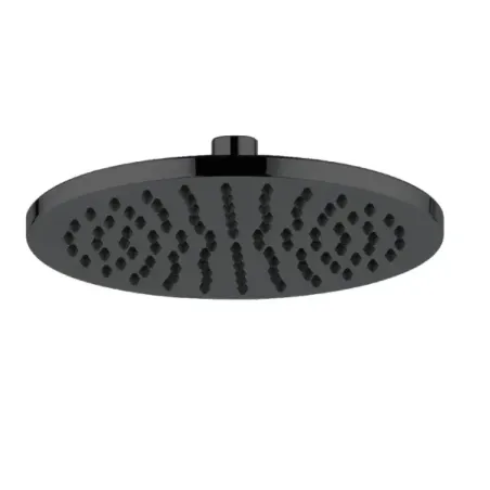 Damast Soffione rotondo Doccia serie Delfino 20T in ABS tondo Ø 200 mm anticalcare 98 fori colore nero opaco cod. 17851
