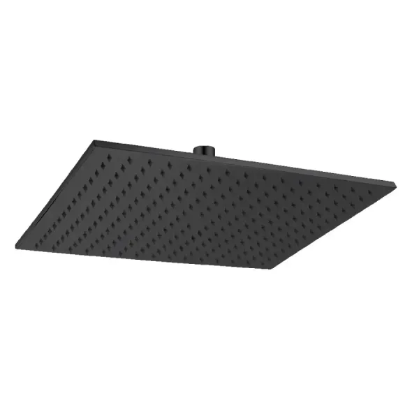 Damast Soffione quadrato Doccia serie Saturno 40Q in ottone quadro 40x40 cm anticalcare 224 fori colore nero opaco cod. 17253