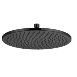 Damast Soffione rotondo Doccia serie Venere 40T in ottone tondo Ø 400 mm anticalcare 164 fori colore nero opaco cod. 17244