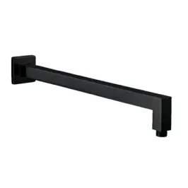 Damast Braccio soffione Doccia serie Cassiopea 30 in ottone quadro 300x25x25 mm a muro colore nero opaco cod. 16493