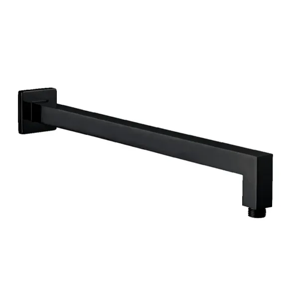 Damast Braccio soffione Doccia serie Cassiopea 30 in ottone quadro 300x25x25 mm a muro colore nero opaco cod. 16493