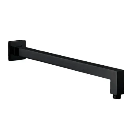 Damast Braccio soffione Doccia serie Cassiopea 30 in ottone quadro 300x25x25 mm a muro colore nero opaco cod. 16493