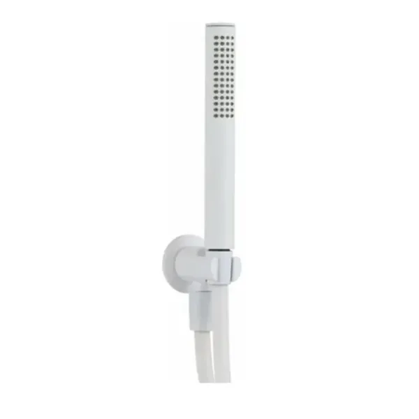Damast Set Duplex Doccia serie Class in ottone con doccetta Atena + supporto e flessibile 150 cm colore bianco opaco cod. 15438
