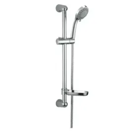Damast Saliscendi Doccia serie Kent asta inox + doccetta 5 getti + portasapone + flessibile 150 cm colore cromato cod. 14504