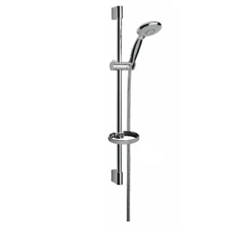 Damast Saliscendi Doccia serie Eco 204 ZT asta inox + doccetta 3 getti + portasapone + flessibile 150 cm cromato cod. 14365