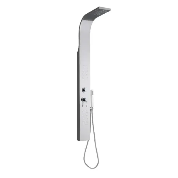 Damast Colonna Doccia serie Crio pannello inox + miscelatore + deviatore + soffione + doccetta colore cromato cod. 12440