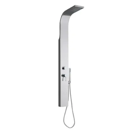 Damast Colonna Doccia serie Crio pannello inox + miscelatore + deviatore + soffione + doccetta colore cromato cod. 12440