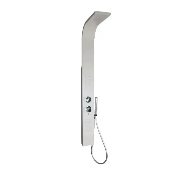 Damast Colonna Doccia serie Crio pannello inox + miscelatore + deviatore + soffione + doccetta colore bianco opaco cod. 13072