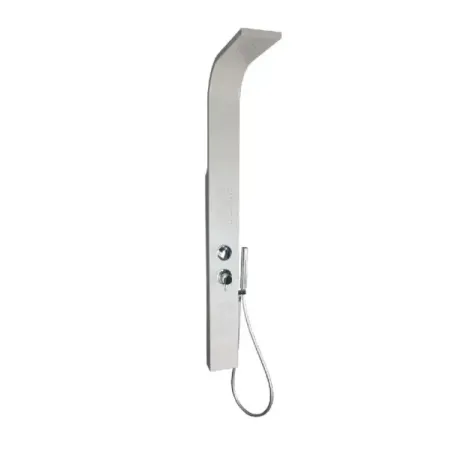 Damast Colonna Doccia serie Crio pannello inox + miscelatore + deviatore + soffione + doccetta colore bianco opaco cod. 13072