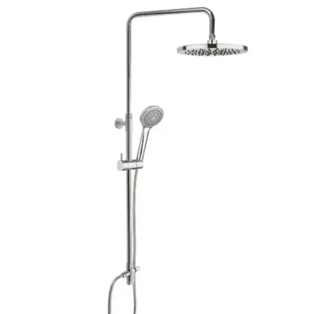 Damast Colonna Doccia serie Vivace 2.0 asta ottone telescopica e girevole + soffione + doccetta + deviatore cromato cod. 17176